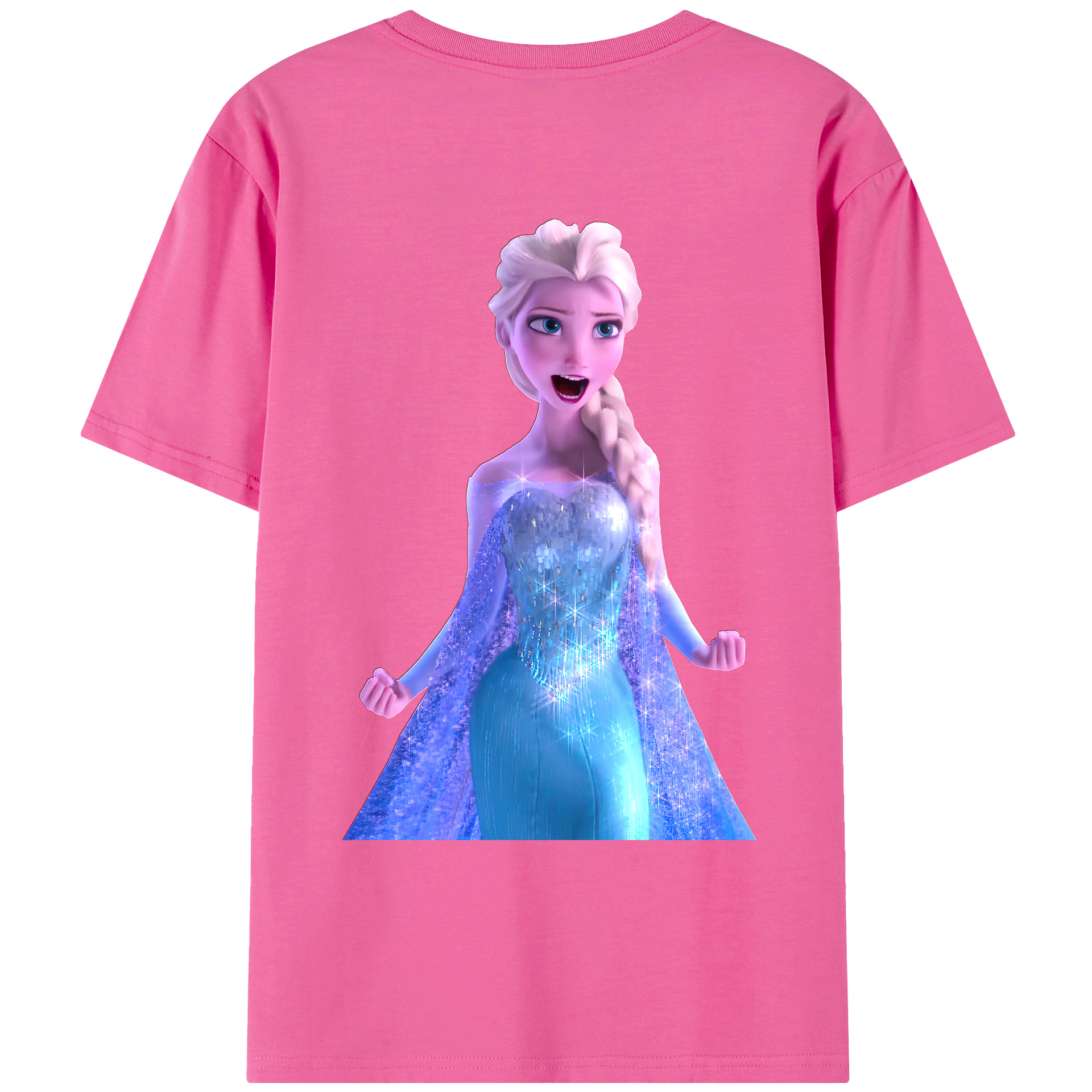 （画像用） アナと雪の女王 アンナ エルサ Frozen Anna Elsa レディース半袖Tシャツ(バックプリント)